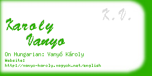 karoly vanyo business card