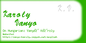 karoly vanyo business card